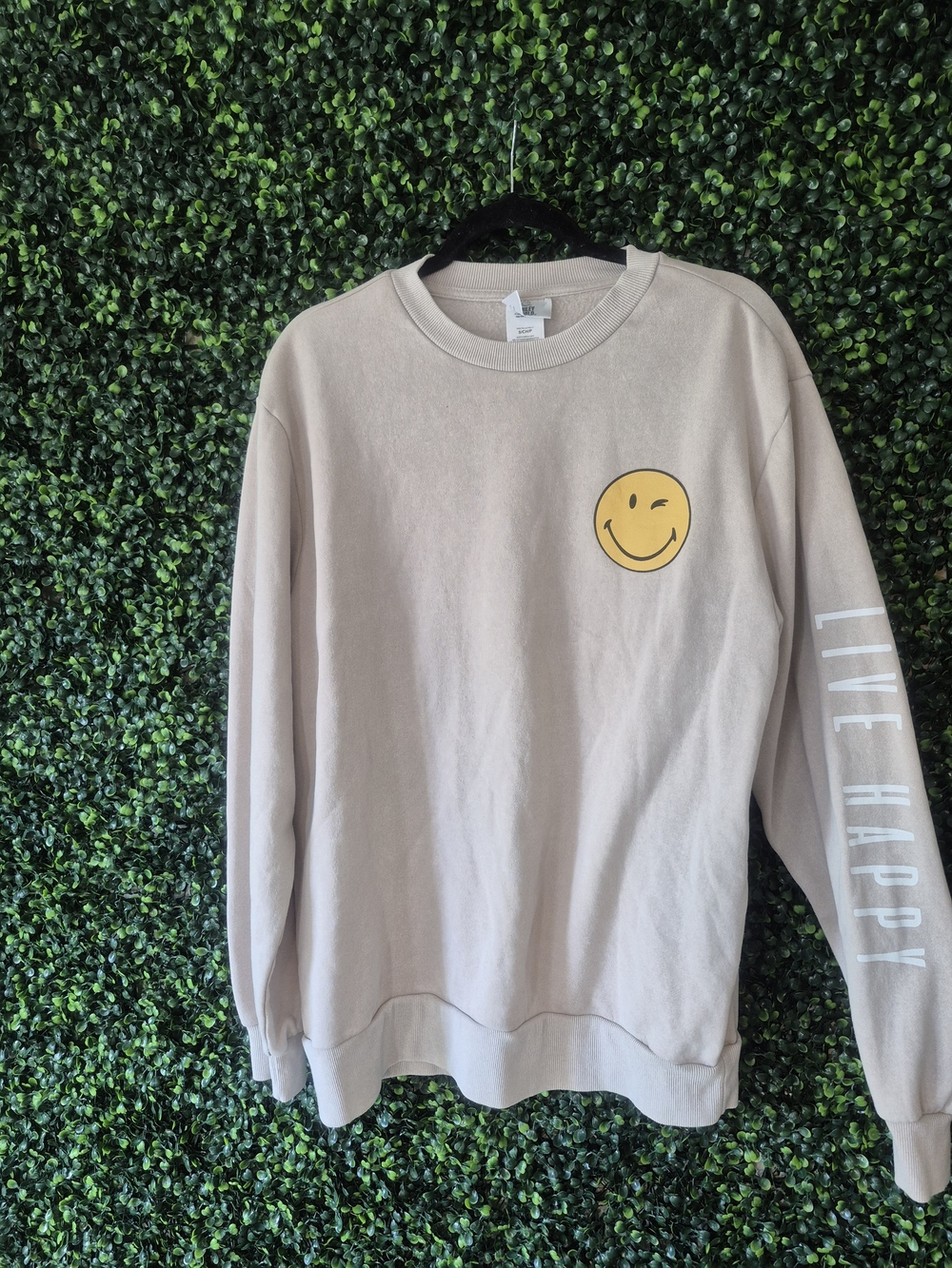 Beige Smiley Logo Crewneck Sweatshirt